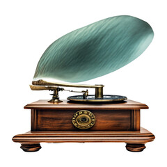 Gramophone Displayed on White Background