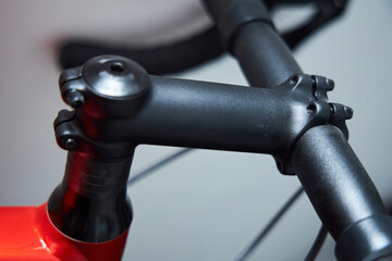 Details of a sports bike in close-up. A road bike for cycling or triathlon