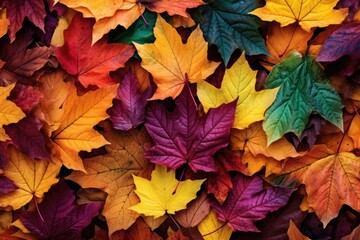 Naklejka na ściany i meble autumn leaves close up