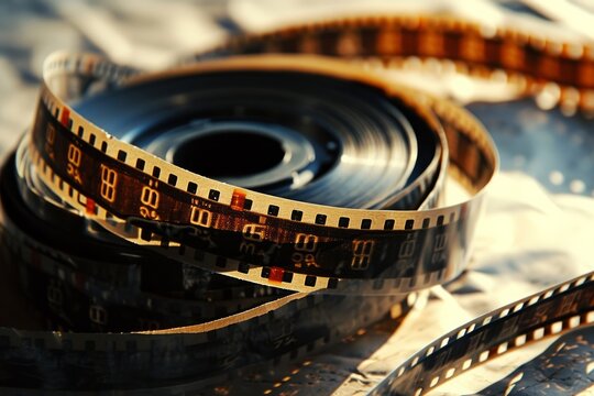 An empty film strip is shown, which may be used as a background