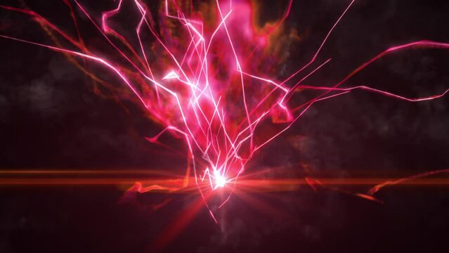 red electric spark and smoke loop effect
