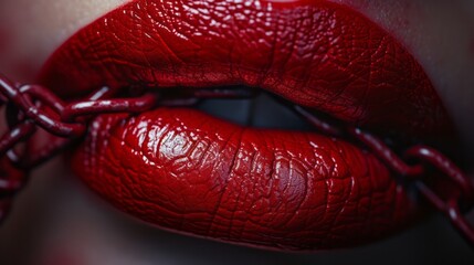 Sensual Siliconized Lips: Extreme Close-Up Beauty Shots