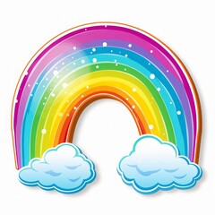 rainbow sticker on a white background, isolate. vibrant print, icon.