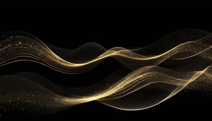 abstract golden wavy background. Ai Generative