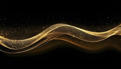 abstract golden wavy background. Ai Generative