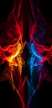 double fire flame image of duality, background for cellphones, mobile phone, instagram