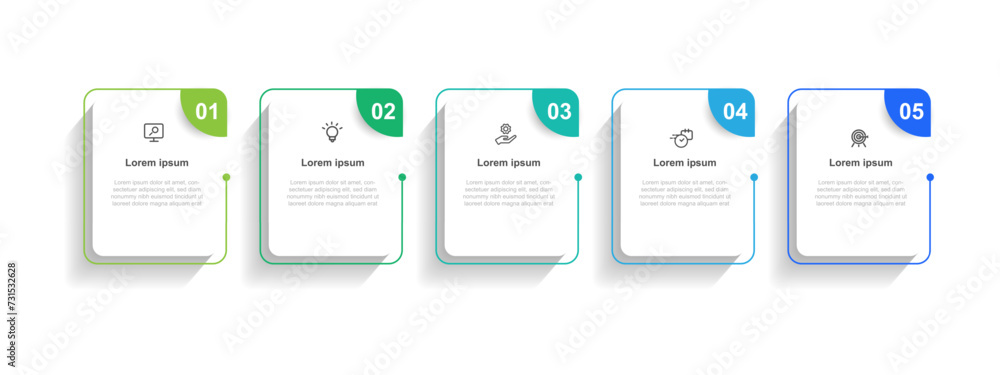 Poster Infographic template vector element with 4 step process layout suitable for web presentation and business information