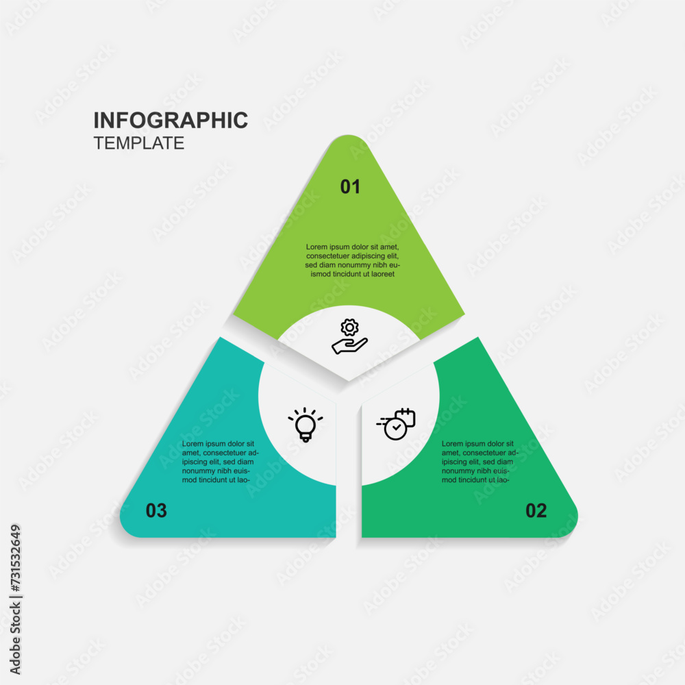 Poster Design template infographic vector element with 3 step triangle and pyramid concept suitable for web presentation and business information