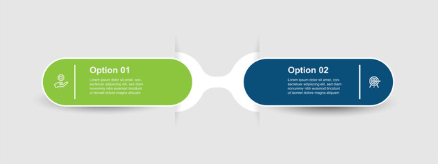 2 step process infographic template vector element. Design layout suitable for web presentation and business information