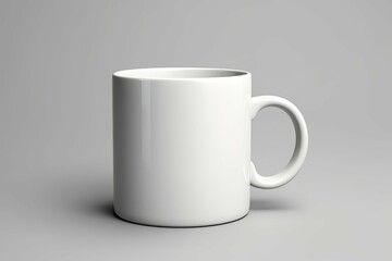 Fototapeta premium White Ceramic Mug on a Neutral Background