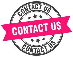 contact us stamp. contact us label on transparent background. round sign