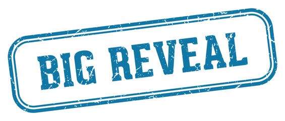 big reveal stamp. big reveal rectangular stamp on white background