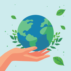 green earth vector flat design
