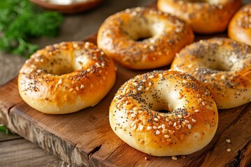 Bagels made at home with cream cheese