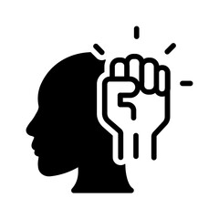 Vector solid black icon for autonomy