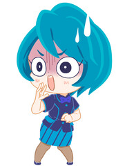 驚いて青ざめる受付嬢