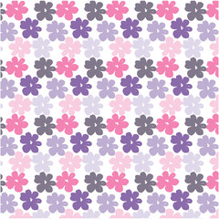 Abstract vector hand-drawn floral bouquet 
 pattern, small flowers, and leaves on a white background.