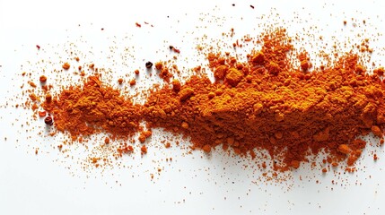 Chili pepper powder on white background,