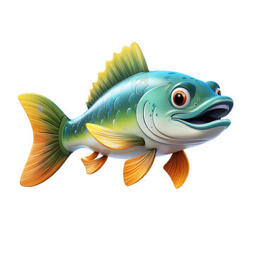 Eurasian Minnow cartoon character on Transparent Background