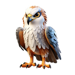 Falcon cartoon character on Transparent Background