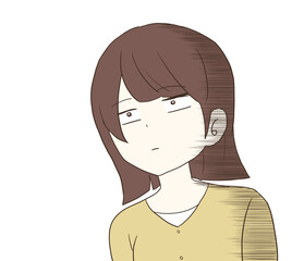 スンとした表情の女性