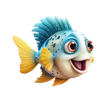 recommend clip art: Flatfish cartoon character on Transparent Background