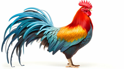 Obraz na płótnie Canvas A regal rooster in full plumage