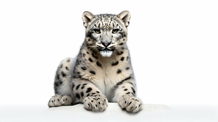 Obraz premium A regal snow leopard in a poised stance