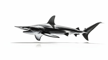 Fototapeta na wymiar A striking hammerhead shark swimming