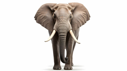 An imposing elephant with tusks raised