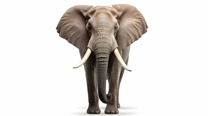 Fototapeta premium An imposing elephant with tusks raised