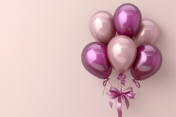 colorful Balloons and Holiday Decorations, generative ai illustration.