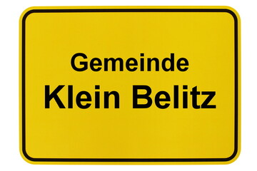 Illustration eines Ortsschildes der Gemeinde Klein Belitz in Mecklenburg-Vorpommern