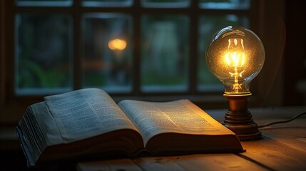 Lamp illuminating a book