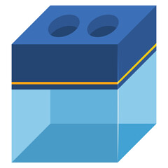 Pencil sharpener with double hole vector cartoon illustration isolated on a white background.