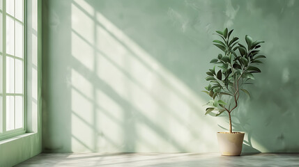 green wall with plant