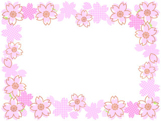 ポップでかわいい桜の花のフレーム