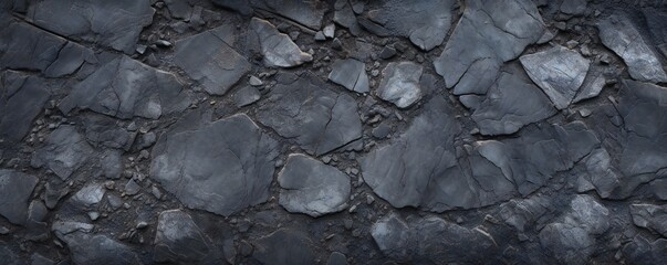 Dark detailed stone wall texture Generative Ai