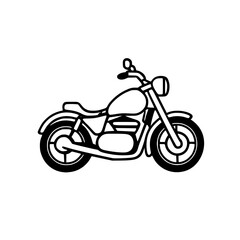 Fototapeta premium Motorcycle Icon SVG Black And White Illustration Art Generative AI.