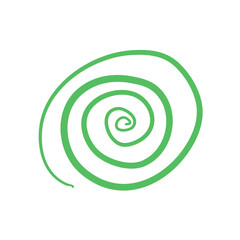 Hand Drawn Swirl Circle Green