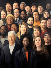 inclusive group of people, diversity illustration