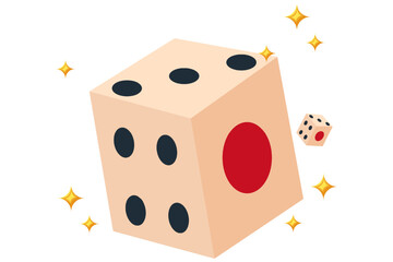 Dice Fortune Flat Sticker Design