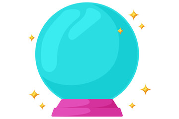 Blue Light Ball Fortune Flat Sticker Design