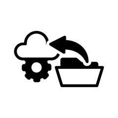 Obraz premium Vector solid black icon for Back up content