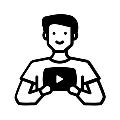 Vector solid black icon for Blog admin