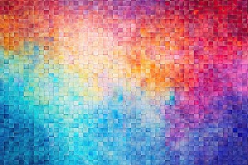 Rainbow Mosaic Texture with a Gradient of Saturated Hues