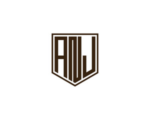 ANJ logo design vector template
