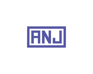ANJ logo design vector template