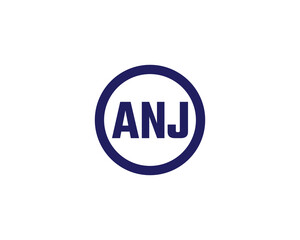 ANJ logo design vector template