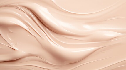 Skincare concept. Beige creamy texture tone. AI generated image.